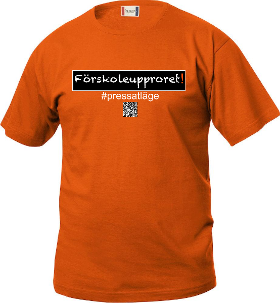 Orange Junior T-shirt "Förskoleupproret!"