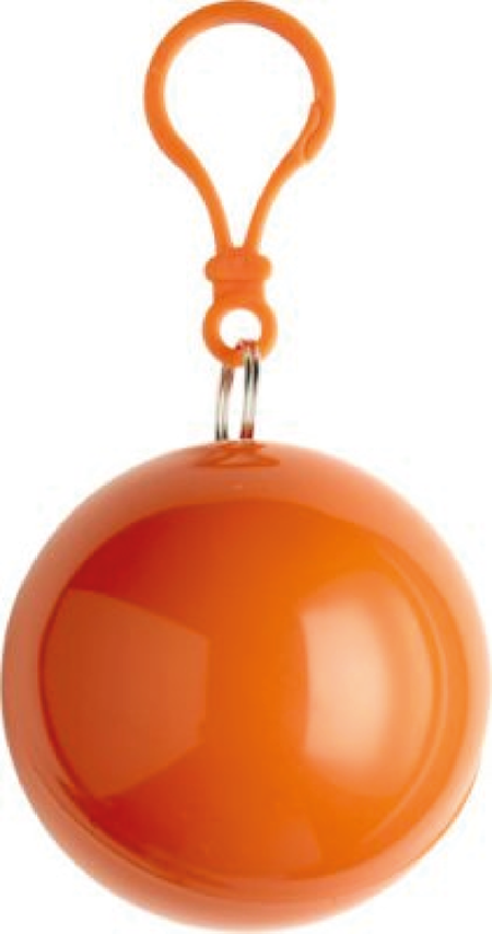 Orange Poncho i plastboll "FYNDHÖRNAN"