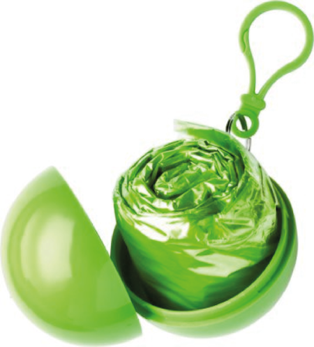 Grön Poncho i plastboll "FYNDHÖRNAN"