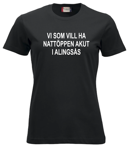 Dam T-shirt "Nattöppen Akut Alingsås"
