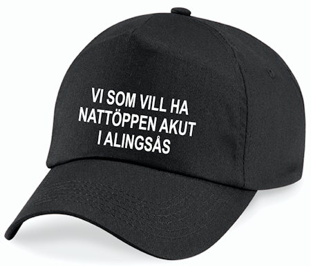 Svart Keps "Nattöppen Akut Alingsås"