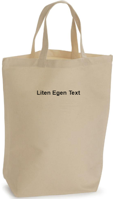 Bomullsbag med litet tryck "EGEN TEXT"