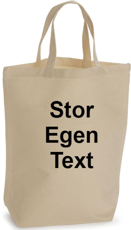 Bomullsbag med stort tryck "EGEN TEXT"