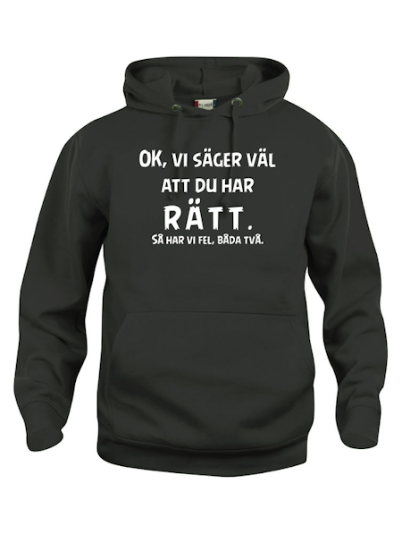 Hoodtröja Basic "DU HAR RÄTT"