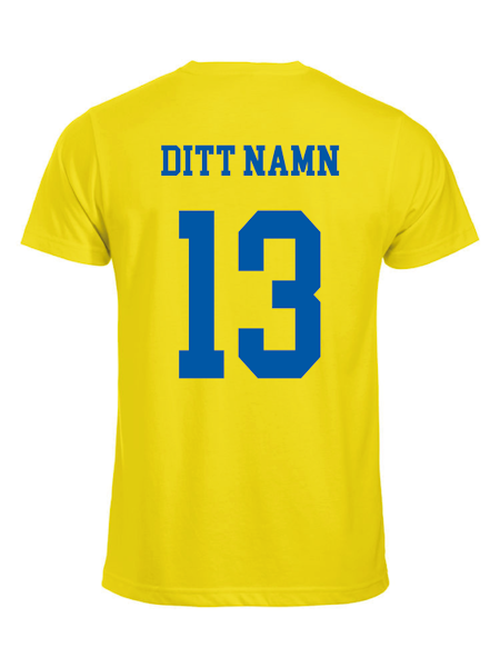 T-shirt "SVERIGE Gul med namn & nummer"