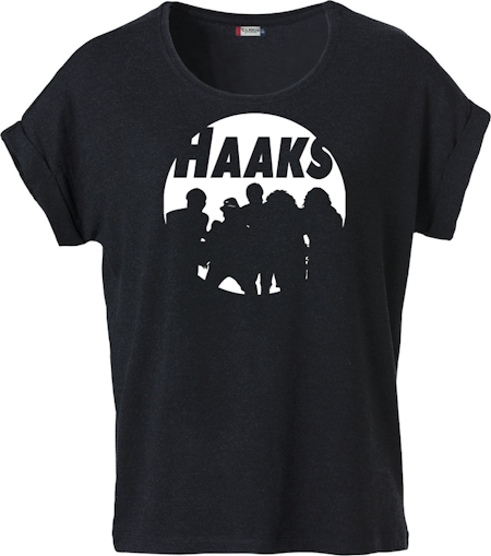 Svart Dam T-shirt Katy "HAAKS Siluett" vit
