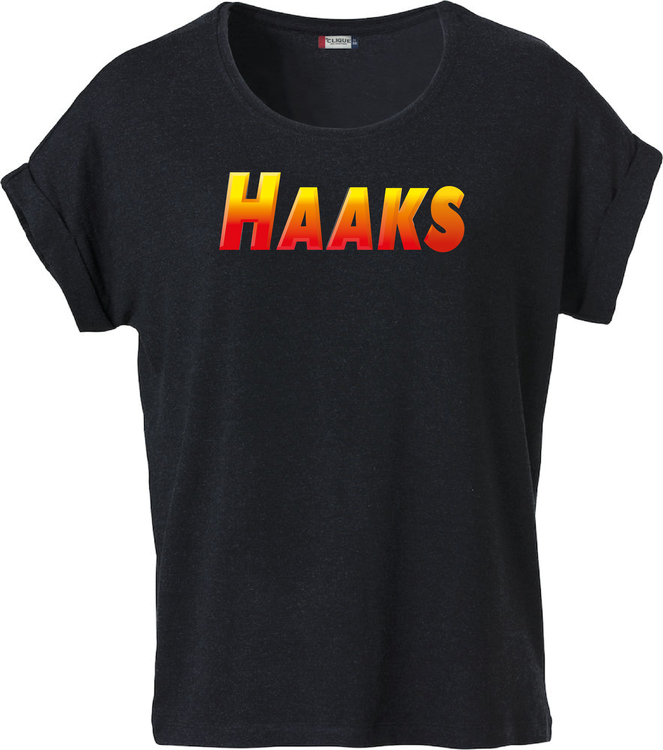 Svart Dam T-shirt Katy "HAAKS"