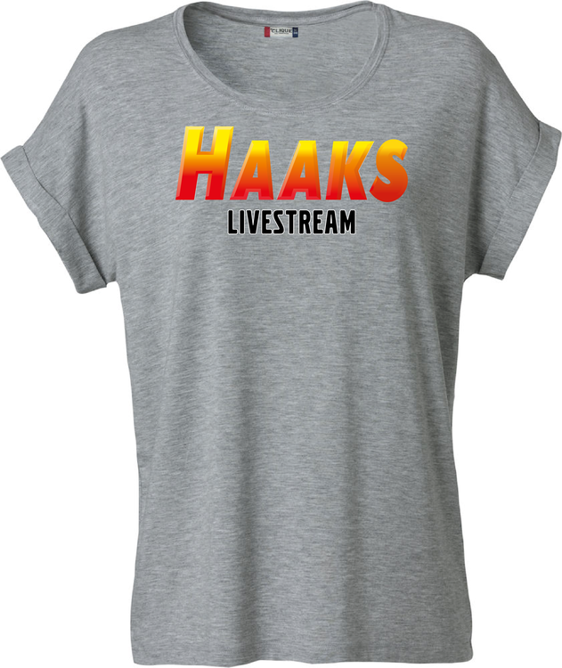 Grå Dam T-shirt Katy "HAAKS Livestream"