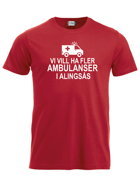 T-shirt "Fler AMBULANSER i Alingsås"