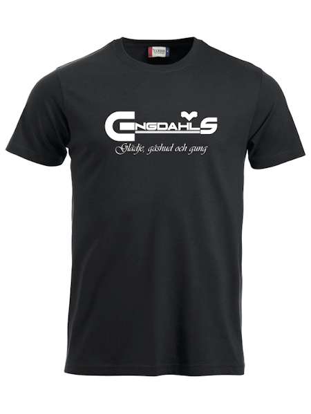 Svart T-shirt Classic "Glädje, gåshud och gung"