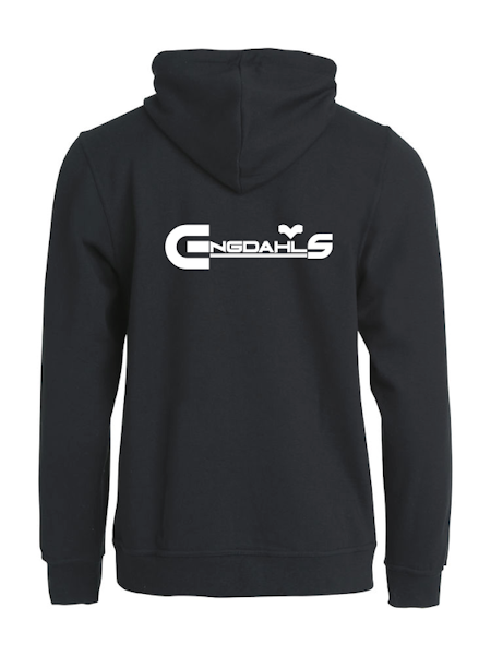 Svart Hoodjacka "Engdahls Logo" Fram & Rygg