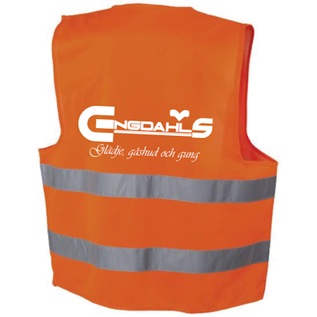 Orange Reflexväst "Glädje, gåshud och gung"