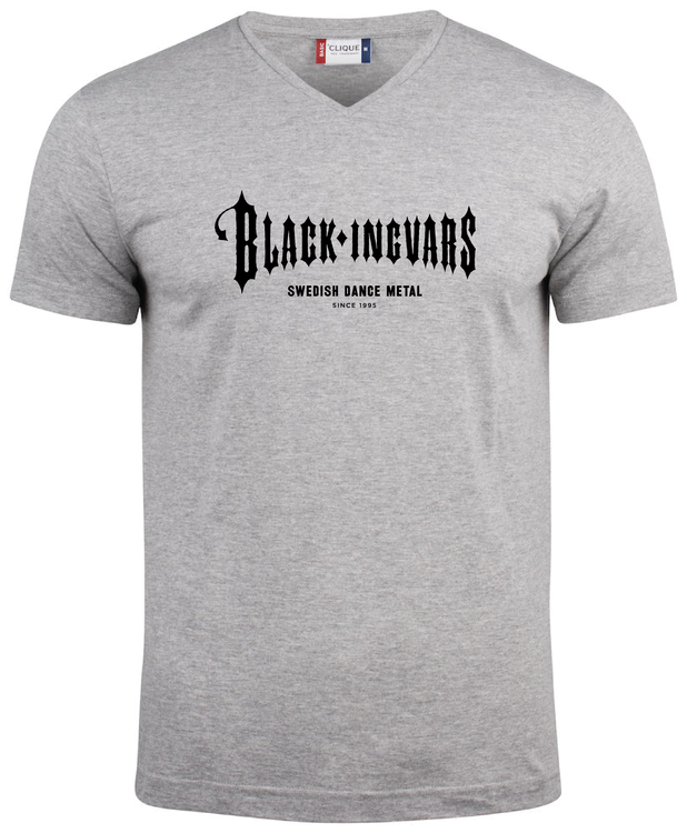 Grå V-hals T-SHIRT "BLACK-INGVARS"