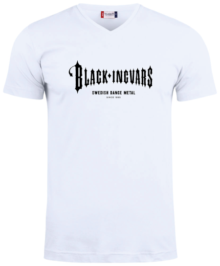 Vit V-hals T-SHIRT "BLACK-INGVARS"