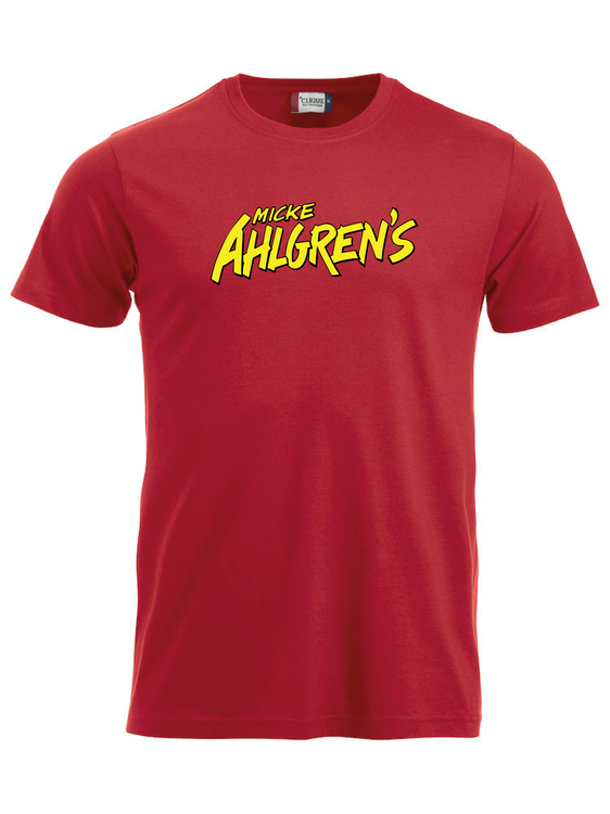 Röd T-shirt "Micke Ahlgrens"