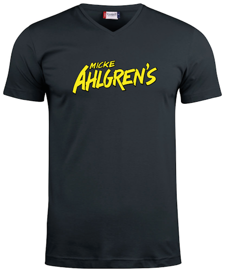 Svart V-hals T-shirt "Micke Ahlgrens"