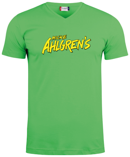 Grön V-hals T-shirt "Micke Ahlgrens"
