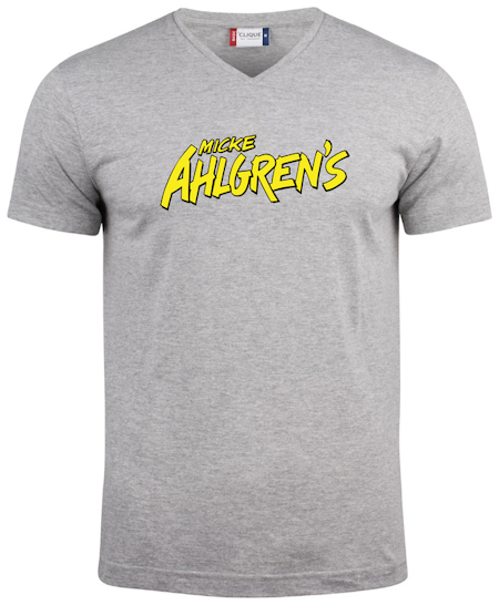 Grå V-hals T-shirt "Micke Ahlgrens"