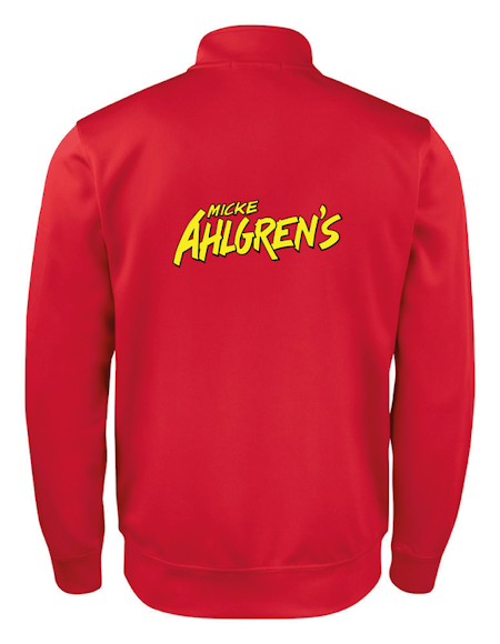 Röd Cardigan Active "Micke Ahlgrens" fram & rygg