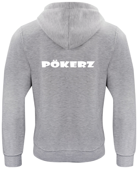 Grå HOODTRÖJA "PÖKERZ" rygg