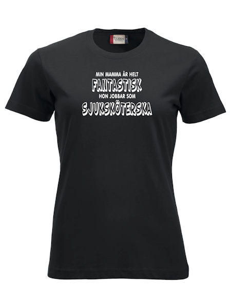 Dam T-shirt "MAMMA SJUKSKÖTERSKA"