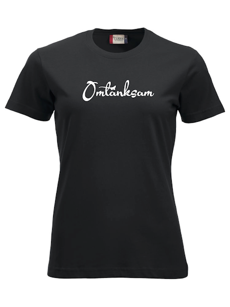 Dam T-shirt "OMTÄNKSAM"