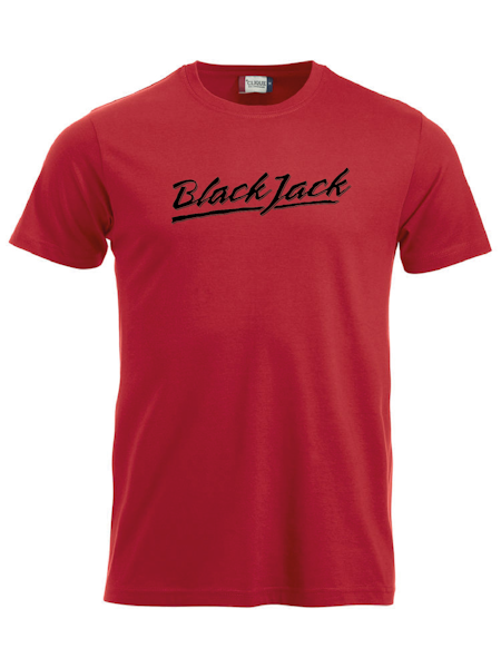Röd T-shirt "Black Jack"