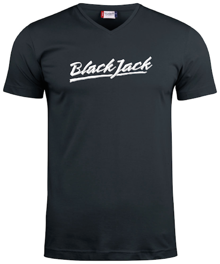 Svart V-hals T-shirt "Black Jack"