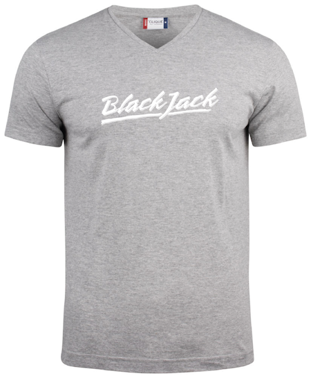 Grå V-hals T-shirt "Black Jack"