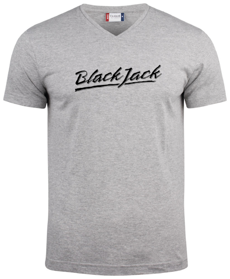 Grå V-hals T-shirt "Black Jack"