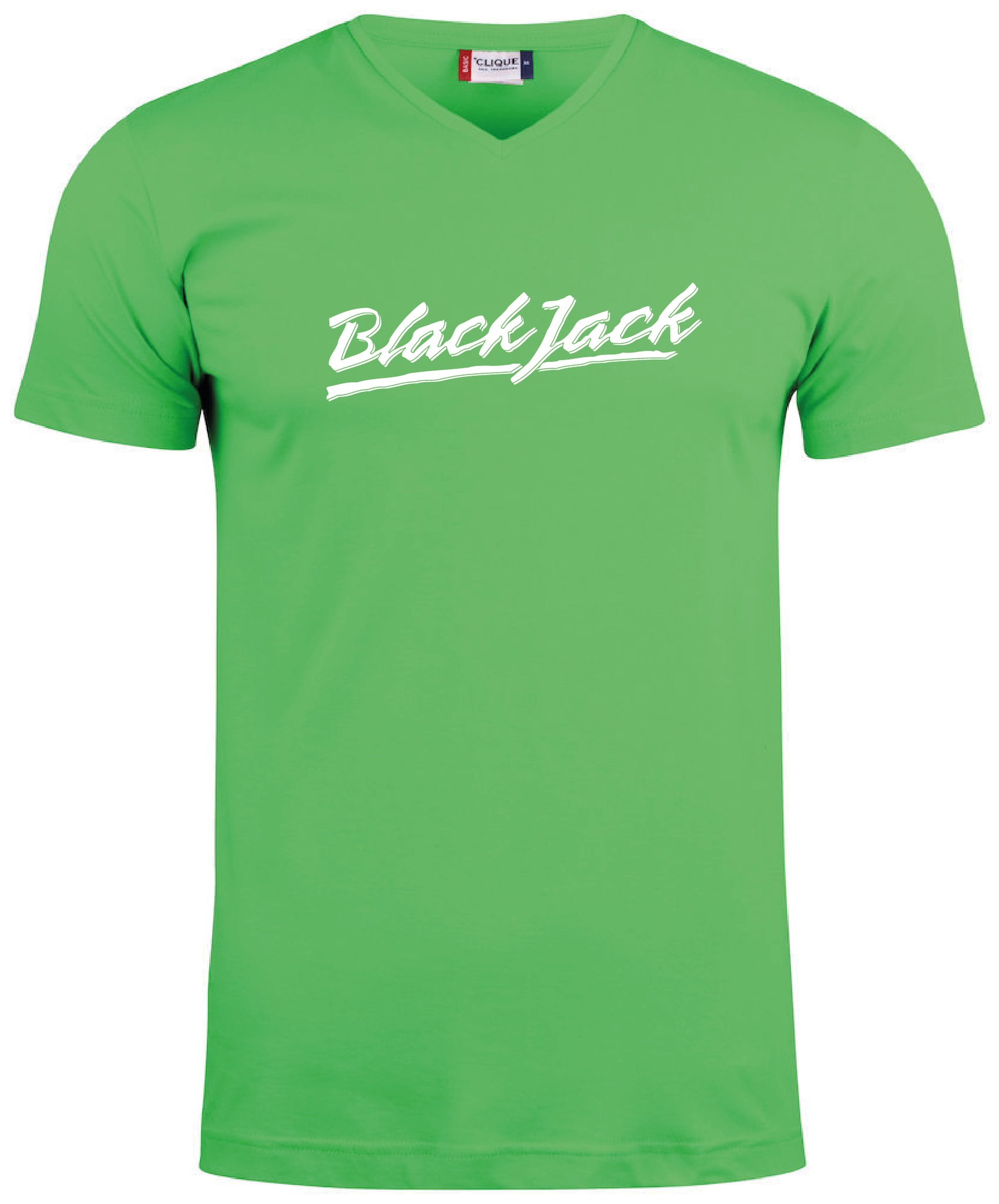 Grön V-hals T-shirt "Black Jack"