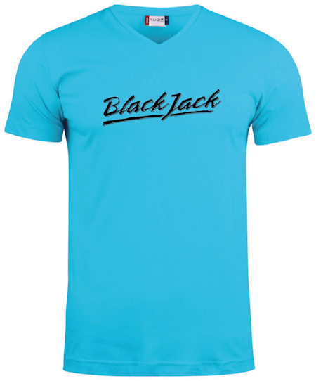 Turkos V-hals T-shirt "Black Jack"
