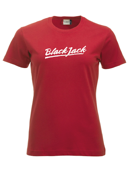 Röd Dam T-shirt "Black Jack"