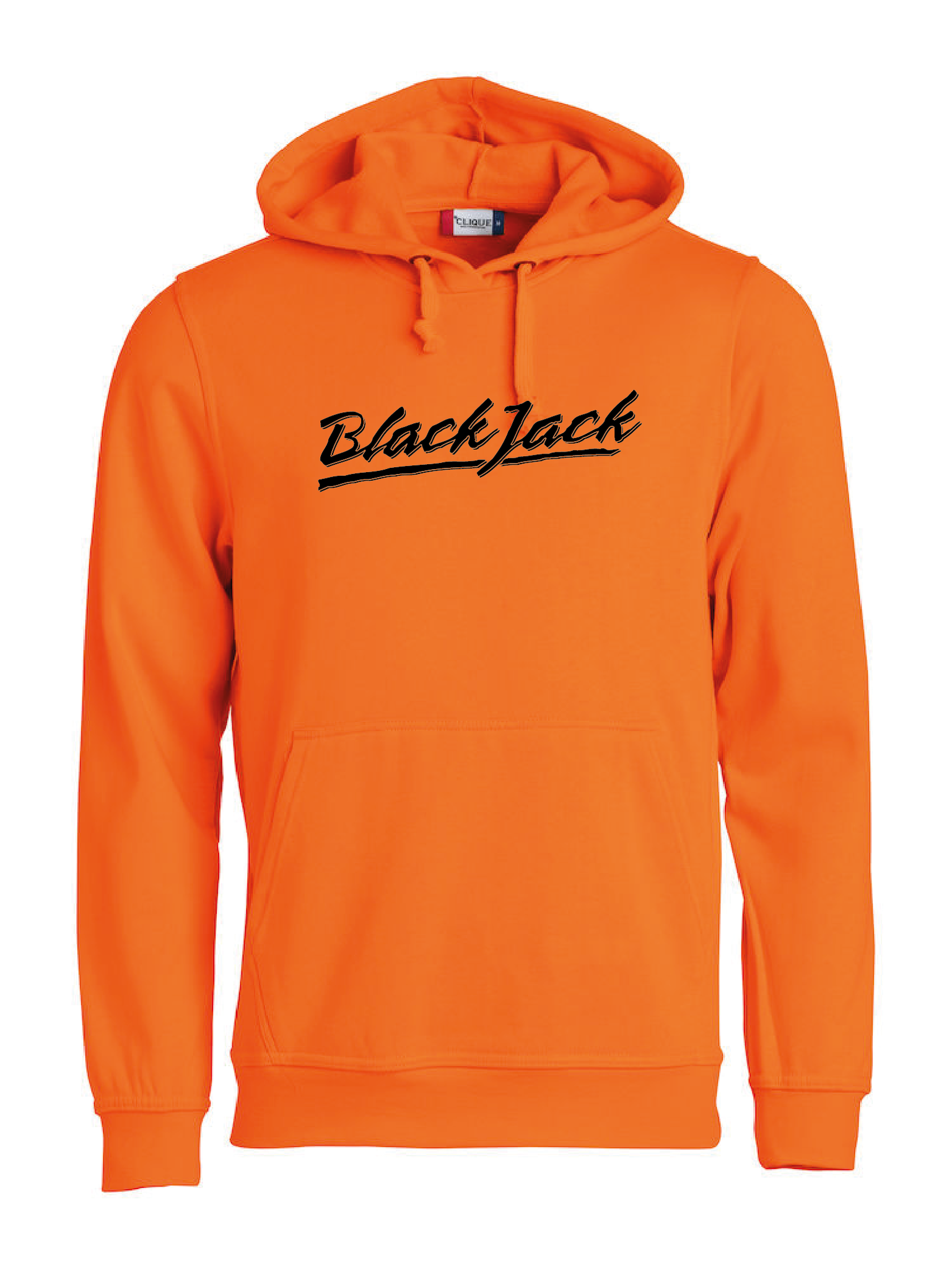 Orange HOODTRÖJA "Black Jack"