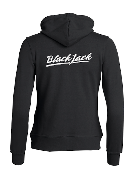 Svart Dam HOODJACKA "Black Jack"  v.bröst & rygg