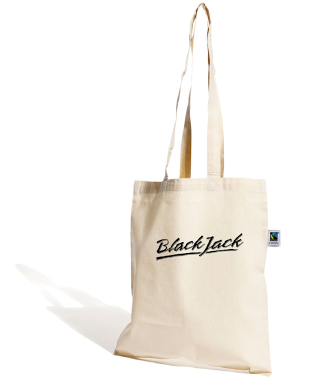 Naturfärgad Bomullskasse Fair Trade "Black Jack"