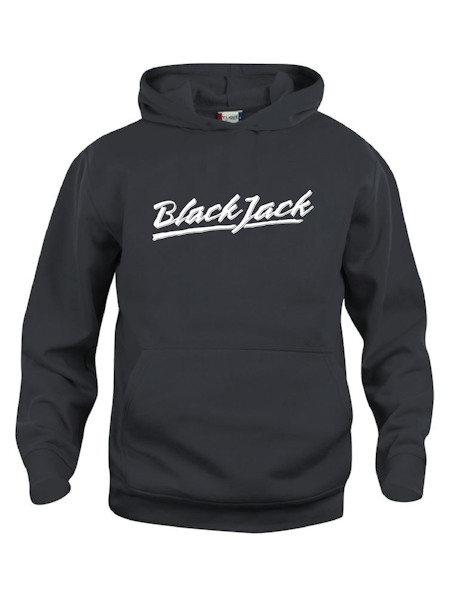 Svart Junior Hoodtröja "Black Jack"