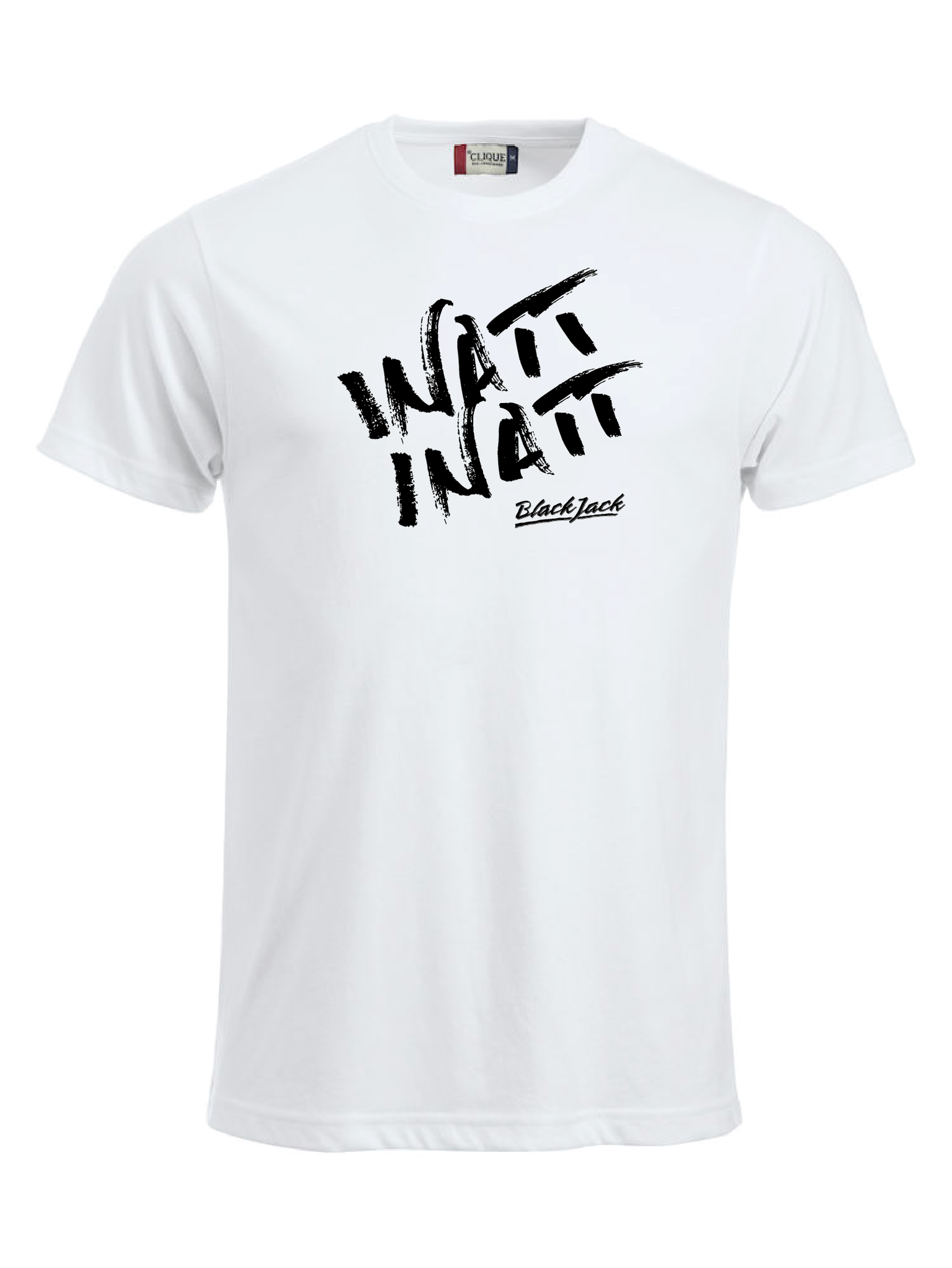 Vit T-shirt "Black Jack Inatt, Inatt"