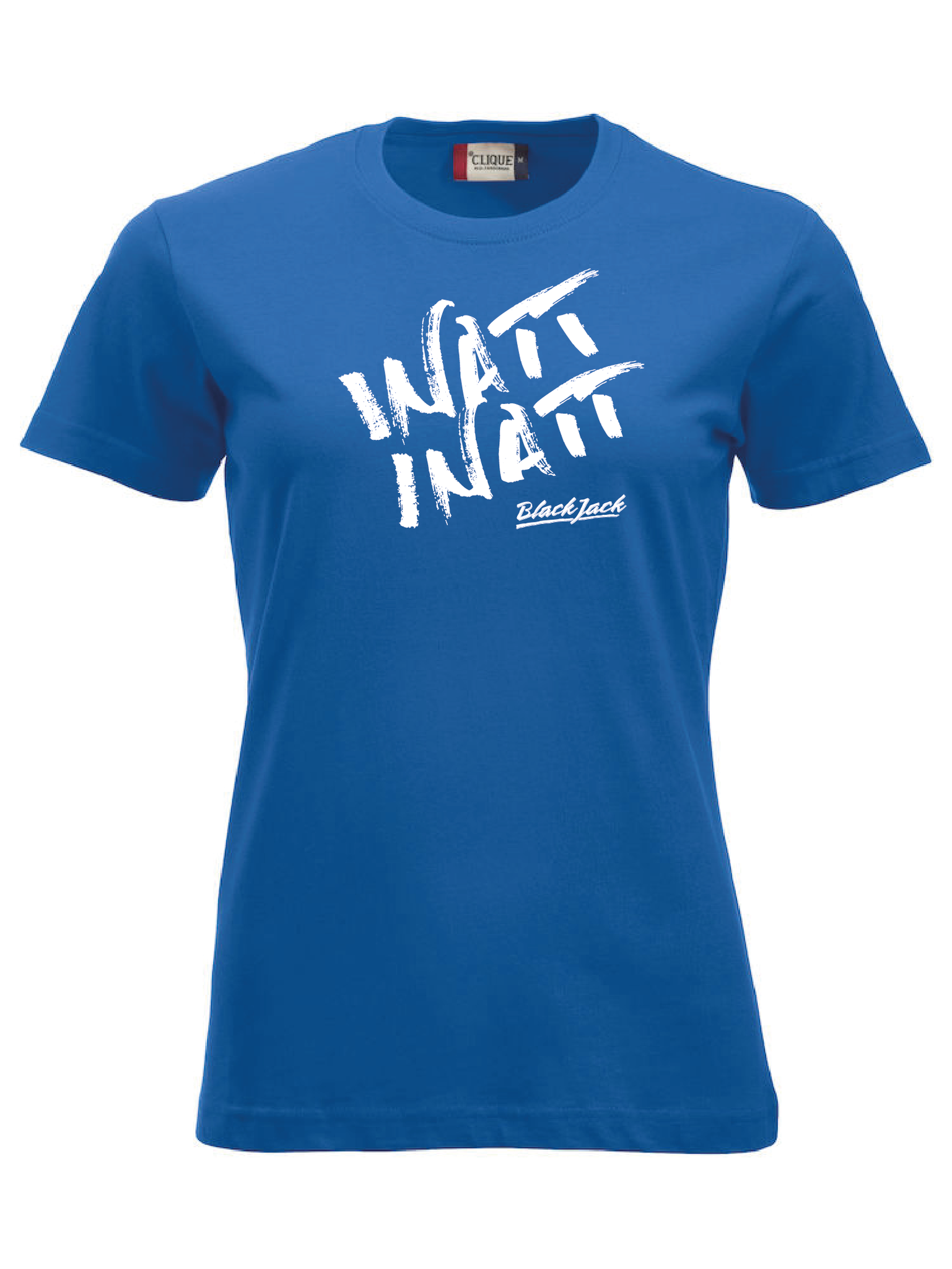 Blå Dam T-shirt "Black Jack Inatt, Inatt"