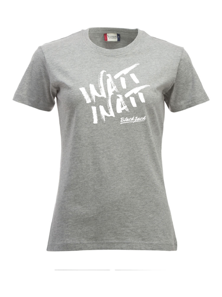 Grå Dam T-shirt "Black Jack Inatt, Inatt"