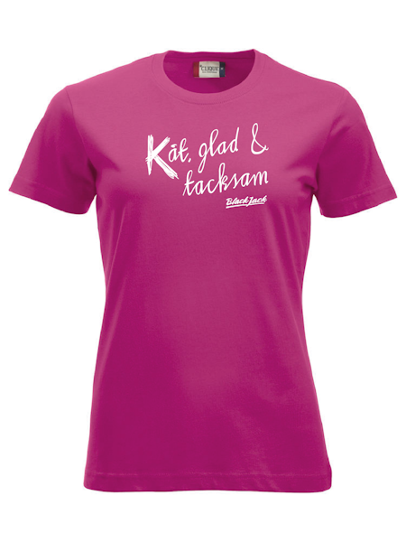 Cerise Dam T-shirt "Black Jack Kåt, glad & tacksam"