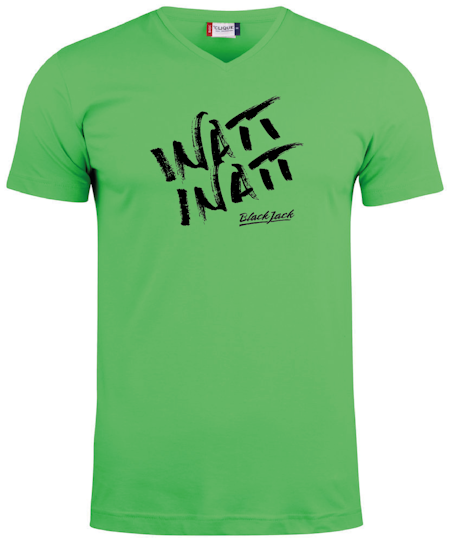Grön V-hals T-shirt "Black Jack Inatt, Inatt"