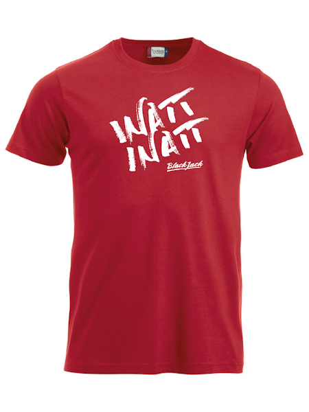 Röd T-shirt "Black Jack Inatt, Inatt"