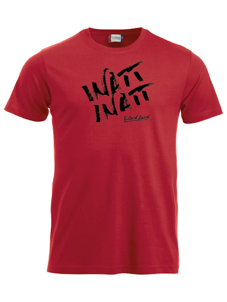 Röd T-shirt "Black Jack Inatt, Inatt"