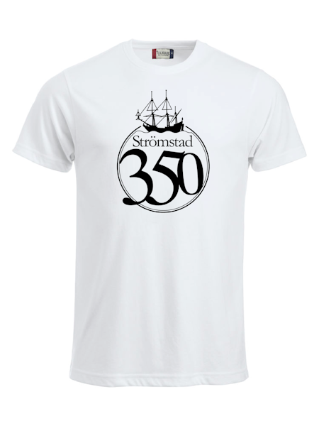 Vit T-shirt "STRÖMSTAD 350 år"