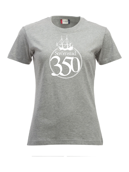 Grå Dam T-shirt "STRÖMSTAD 350 år"