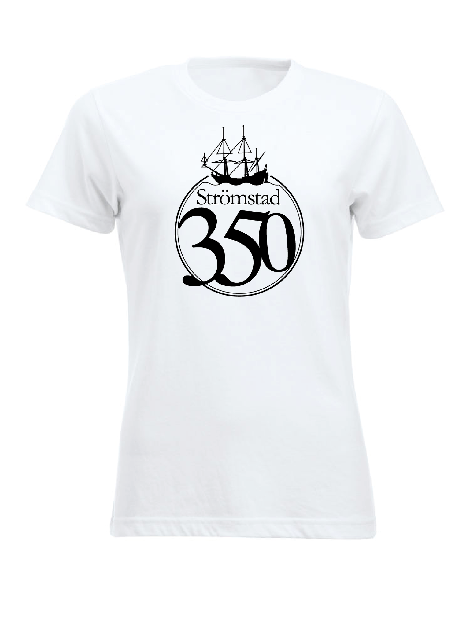 Vit Dam T-shirt "STRÖMSTAD 350 år"