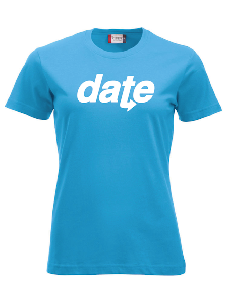 Turkos Dam T-shirt "DATE" vit