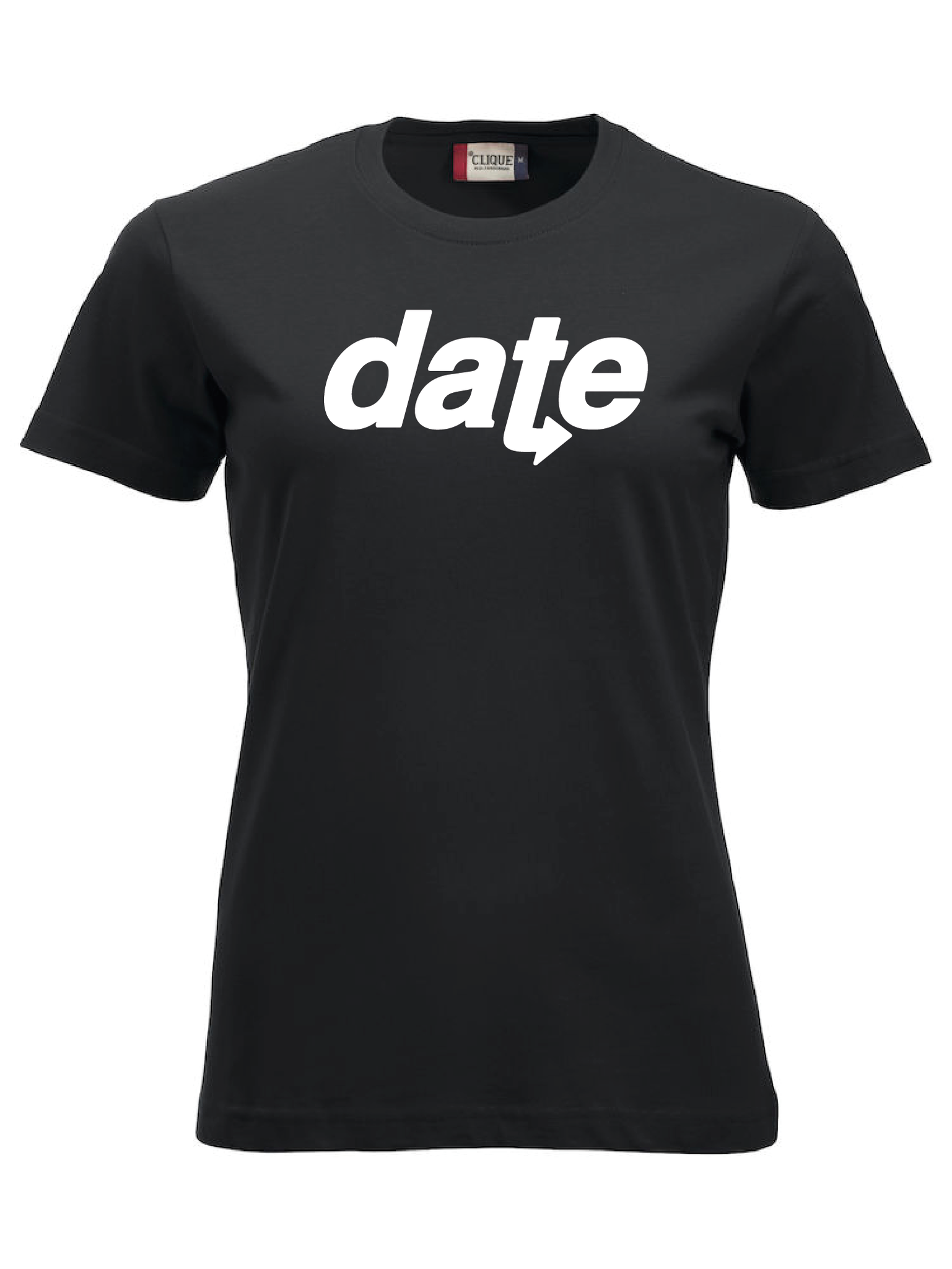 Svart Dam T-shirt "DATE"