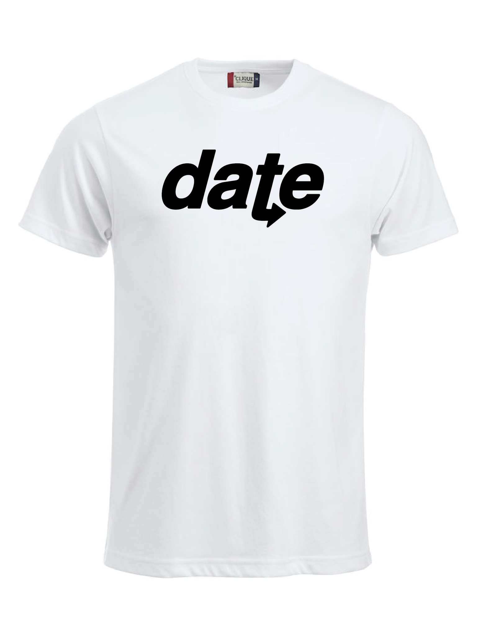 Vit T-shirt "DATE"